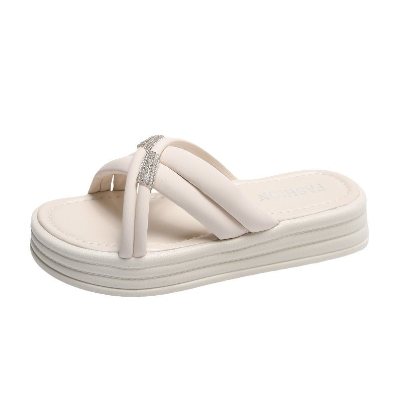 Kvinder Elegante Slide Sandaler med Glitrende Rem Detalje Stilla