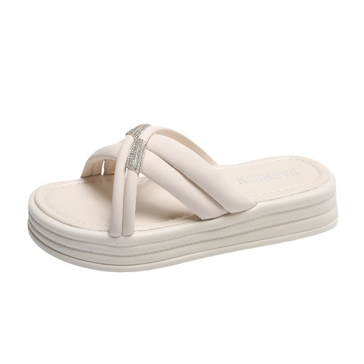 Kvinder Elegante Slide Sandaler med Glitrende Rem Detalje Stilla