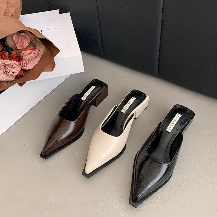 Dame spidse tå hæl mules med elegant design Stilla