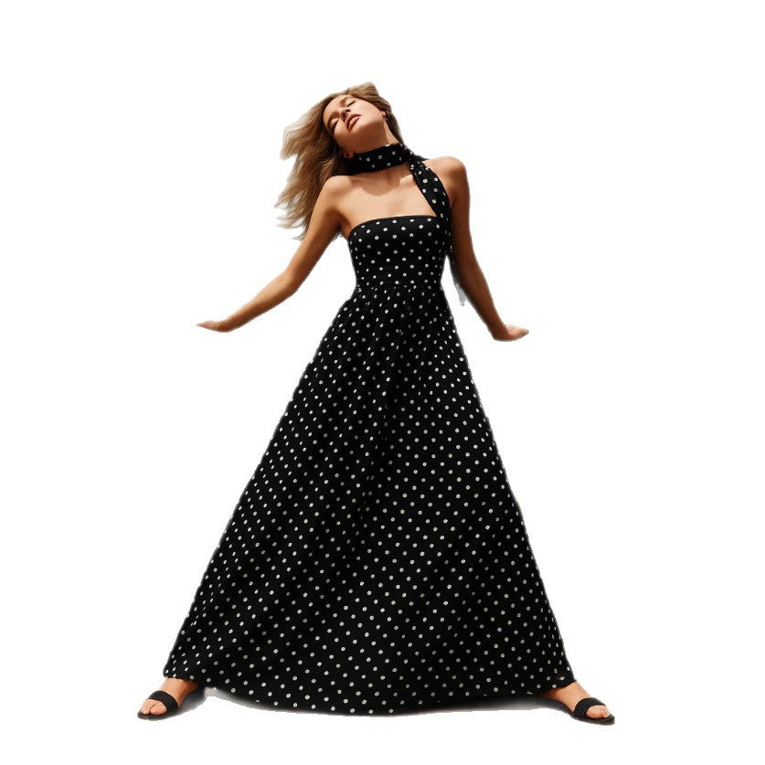 Dame Maxikjole med Polka-Dots Stilla