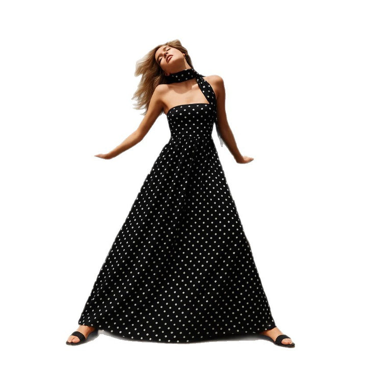 Dame Maxikjole med Polka-Dots Stilla