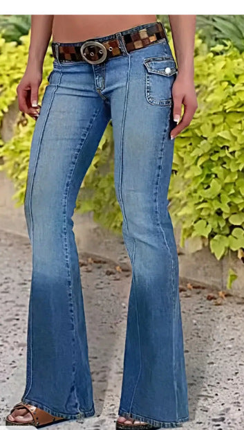 Dame flared jeans med høj talje og figursyet skæring Stilla