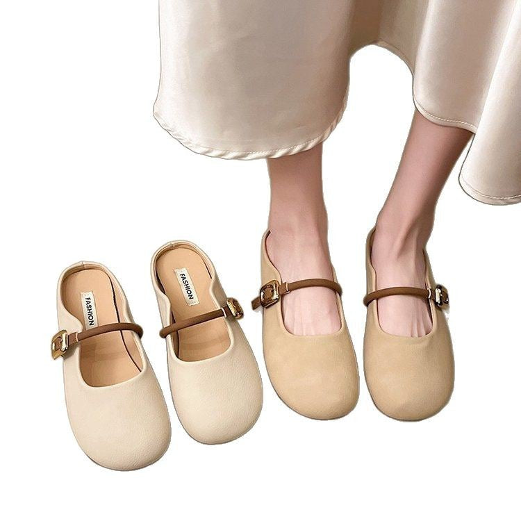 Dame elegante Mules med justerbar rem og smart spændeaccent Stilla