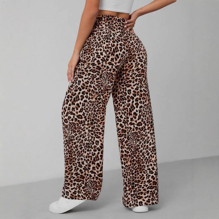 Dame Relaxed Fit Leopardmønster Palazzo-Bukser Stilla