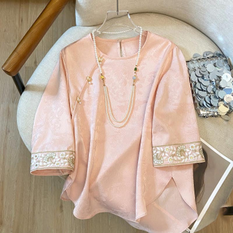 Femme Elegante Bestickte Peplum-overdel Stilla