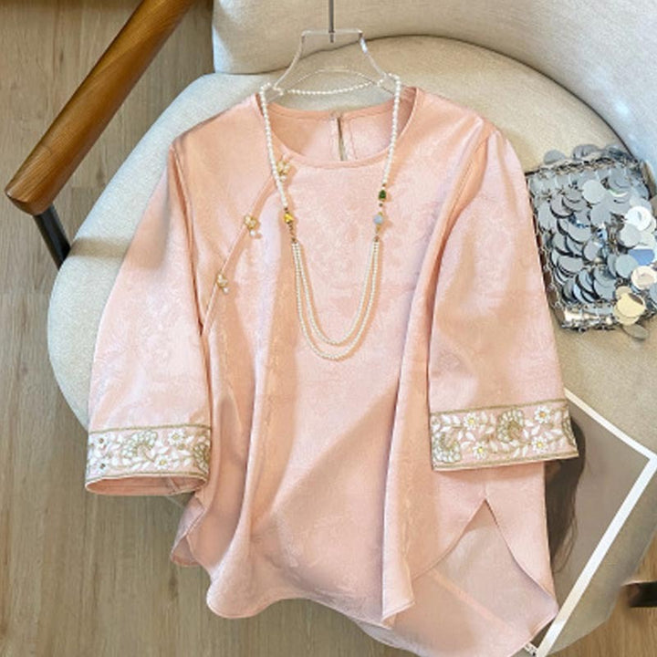 Femme Elegante Bestickte Peplum-overdel Stilla