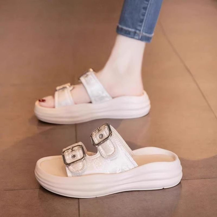 Dame Trendy Plateau-Sandaler med modische Dobbelt-Spænder Stilla