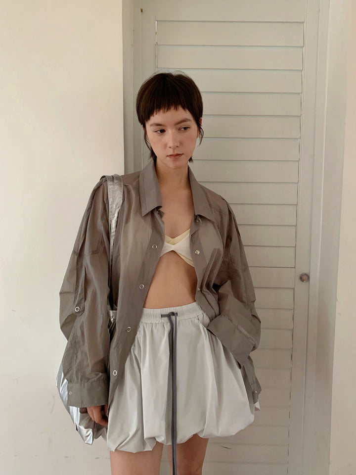 Dame urban Overshirt-jakke med oversized pasform og praktiske trykknapper Stilla
