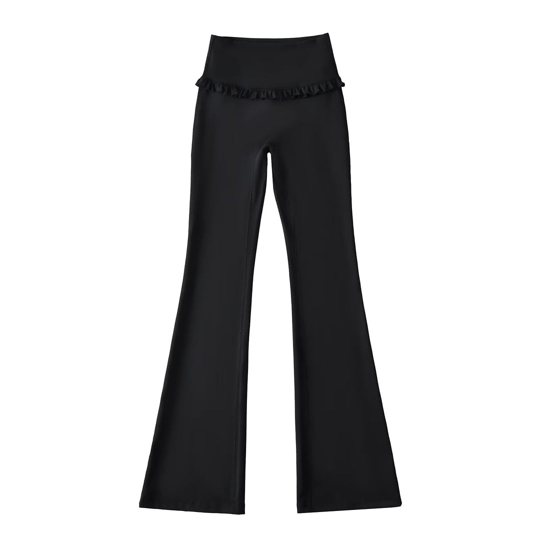 Dame leggings med flæsebund og figursyet snit Stilla