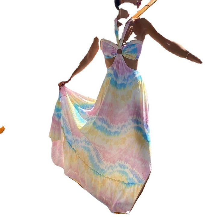 Dame Maxi-kjole med kreativ cut-out-design og skulderfri bærerystem Stilla