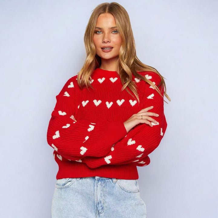 Stilla | Smuk Pullover Med Hjerte Mønster