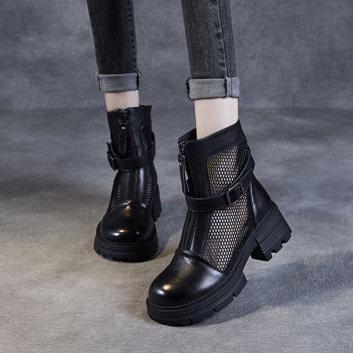 Dame Chunky Plattform Støvletter med Mesh-detaljer Stilla