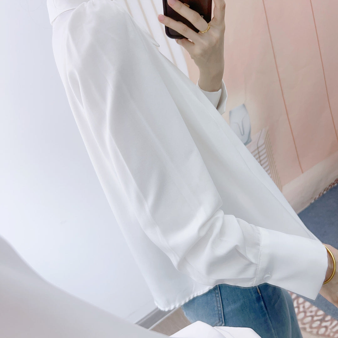 Dame Elegant Langærmet Bluse med klassiske detaljer og moderne snit Stilla