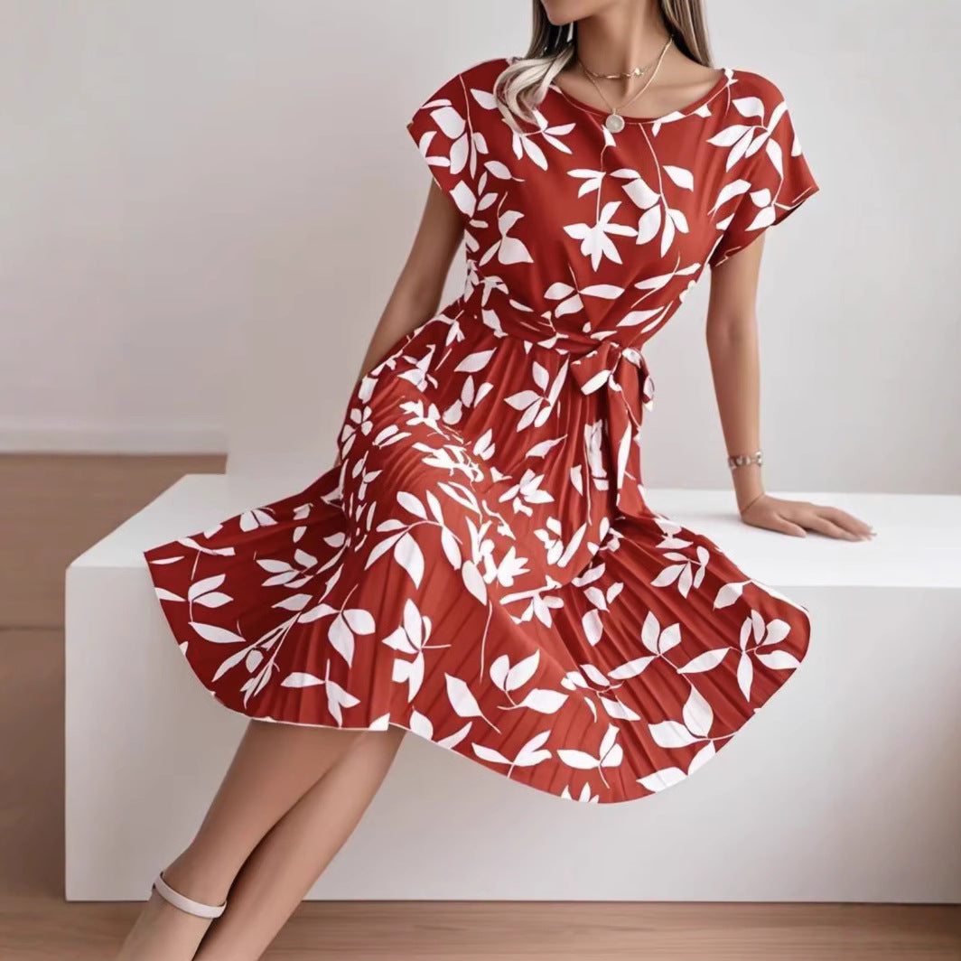 Dame Blomster Shirt Midi Kjole Stilla