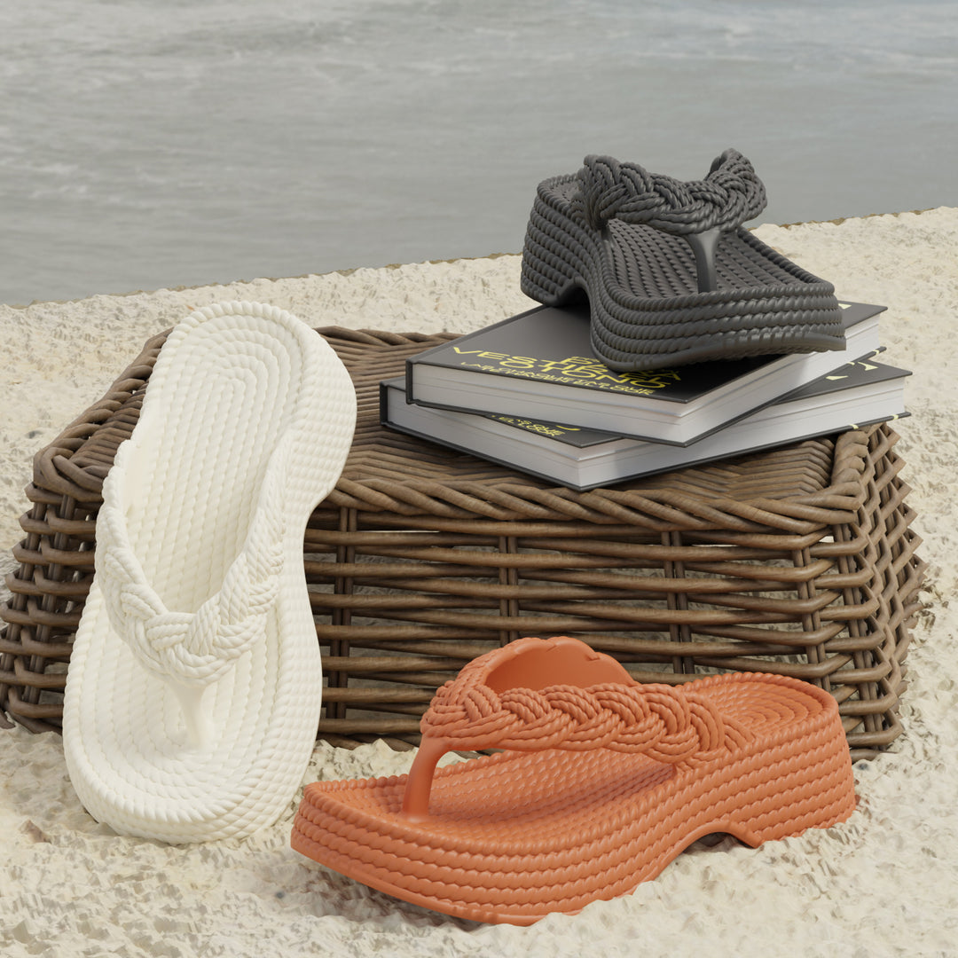 Dame Flip-Flops med flettet rem Stilla