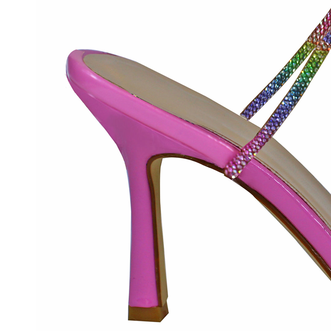 Femme Glitrende High-Heel Sandaler med Gennemsigtig Rem Stilla