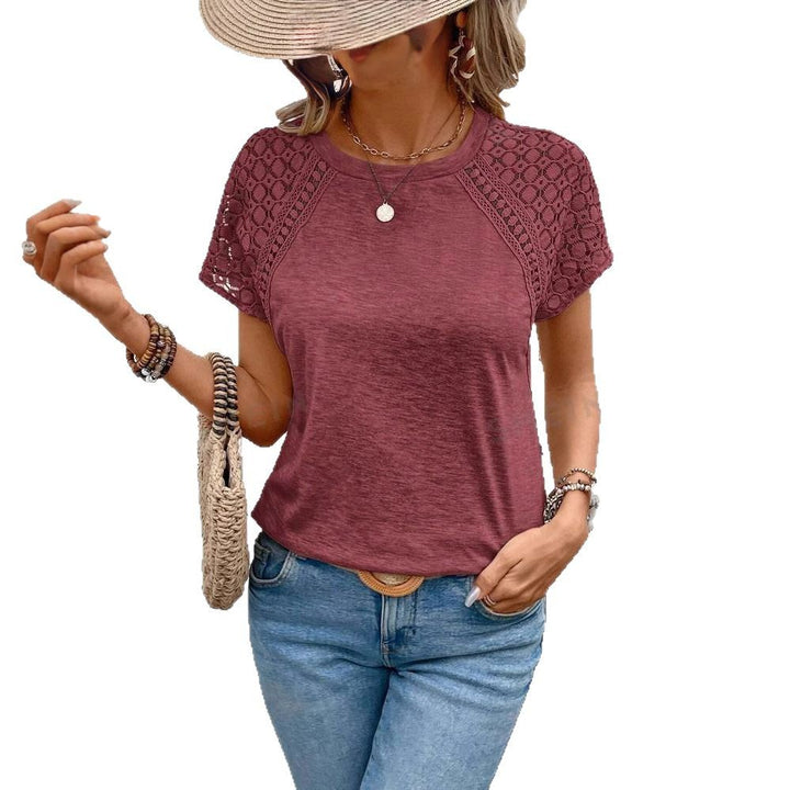 Dame moderne T-shirt med spidsbesætning Stilla