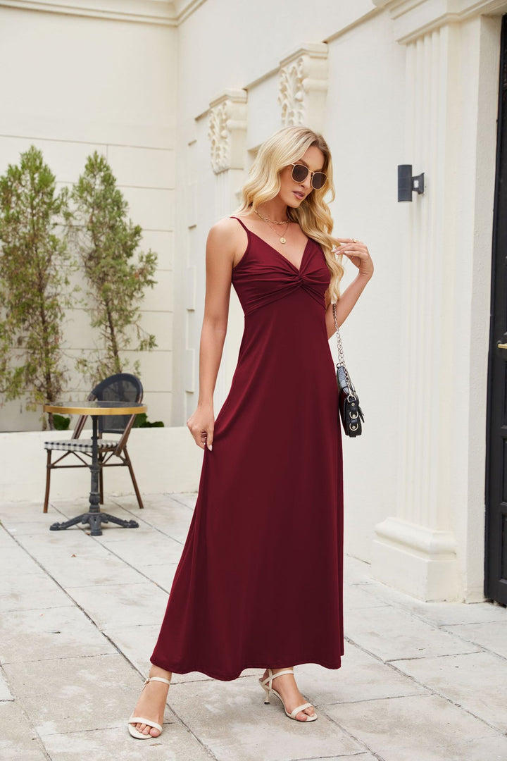 Dame Spaghetti stropper draperet Maxi-kjole Stilla