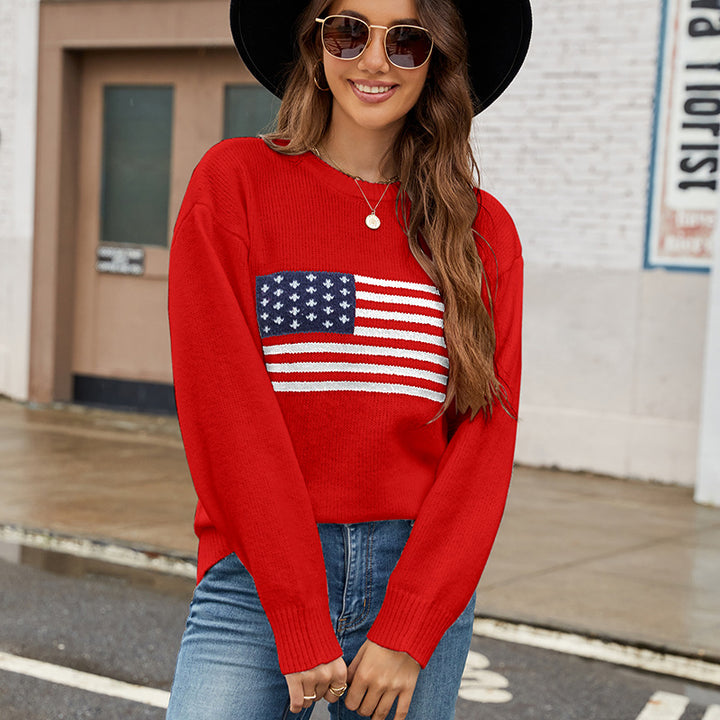 Dame sweater med Californisk flag design og afslappet snit Stilla