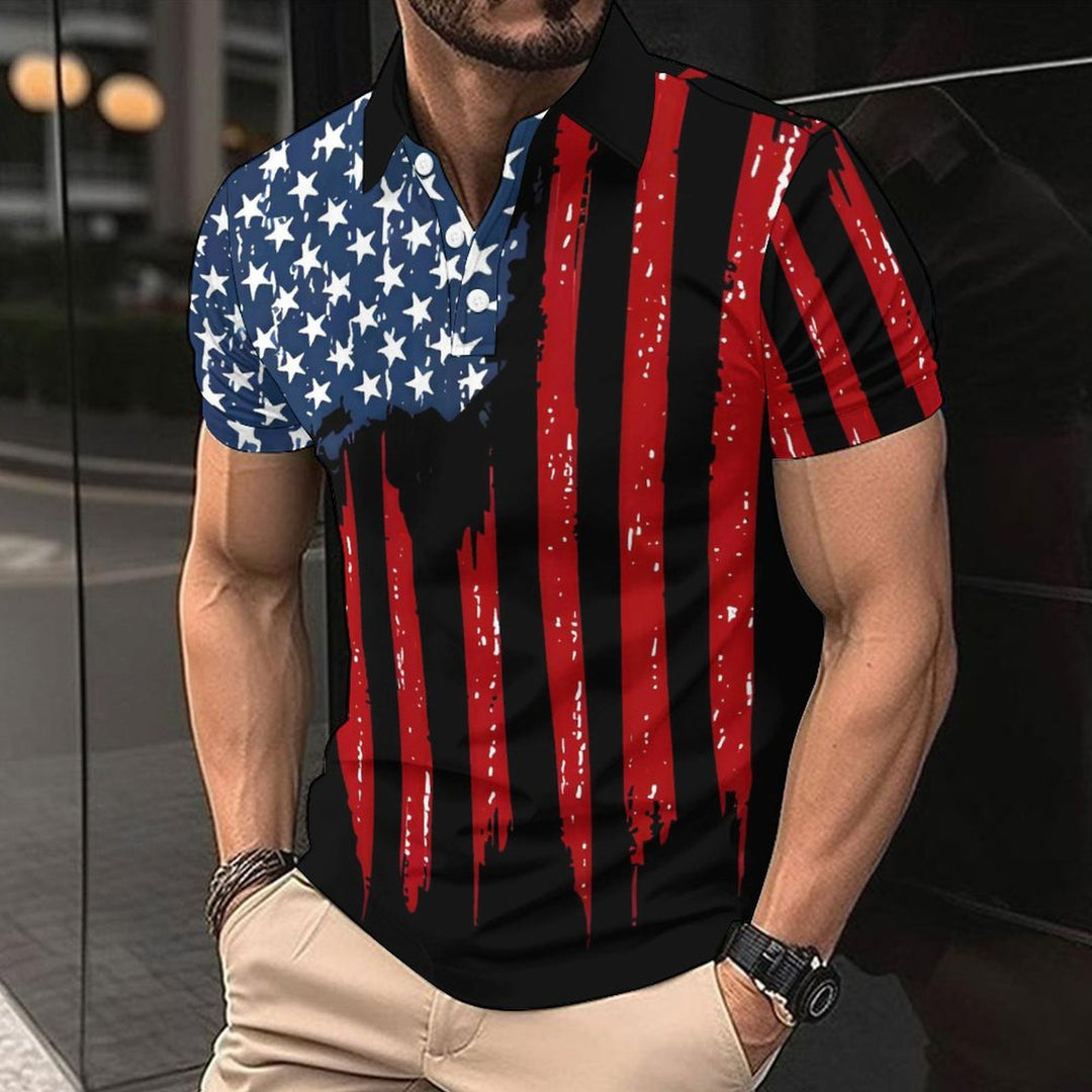 Herrer Polo-Shirt i moderne flagstil Stilla