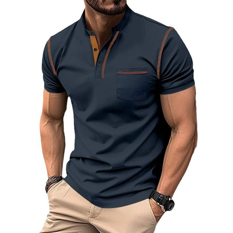 Herren poloshirt med moderne krave og praktiske knapdetaljer Stilla