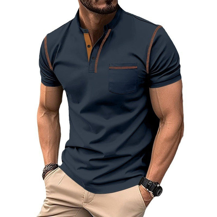 Herren poloshirt med moderne krave og praktiske knapdetaljer Stilla