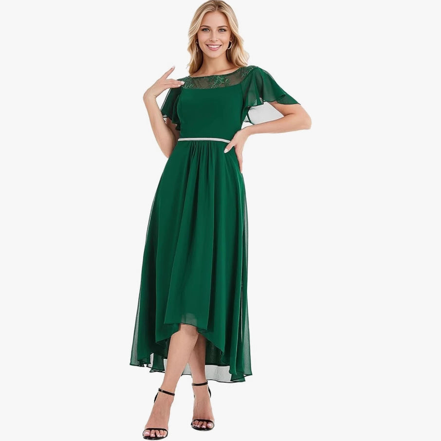Dame Elegant Spids Overlay Maxikjole Stilla