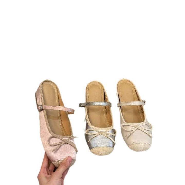 Dame Mary Jane Ballerinas med sløjfedetalje og justerbar rem Stilla