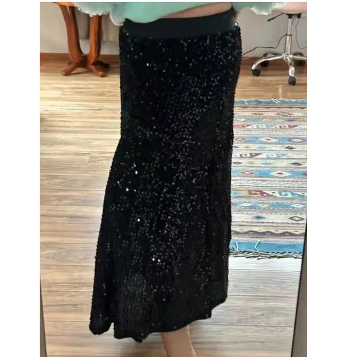 Dame Glimmer Maxi Kjole med stilfulde Pailletter og elegant Snit Stilla