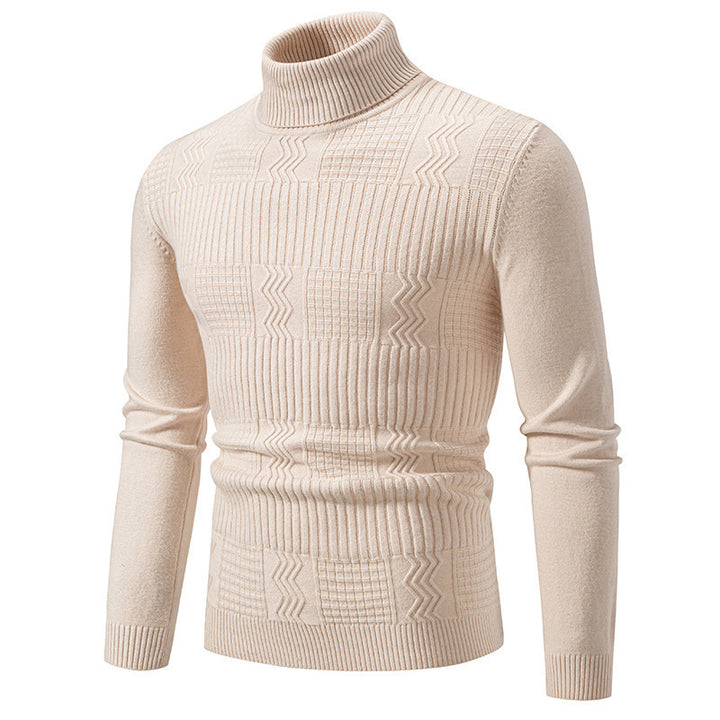 Herren moderigtig turtleneck sweater med struktureret mønster Stilla