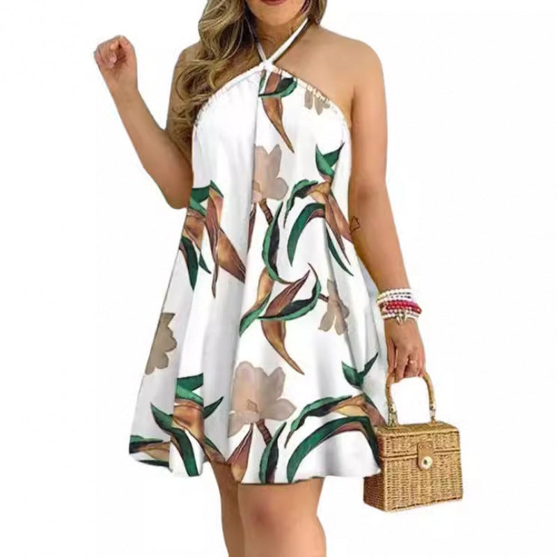 Dame Casual Blomsterprint Halterkjole Stilla