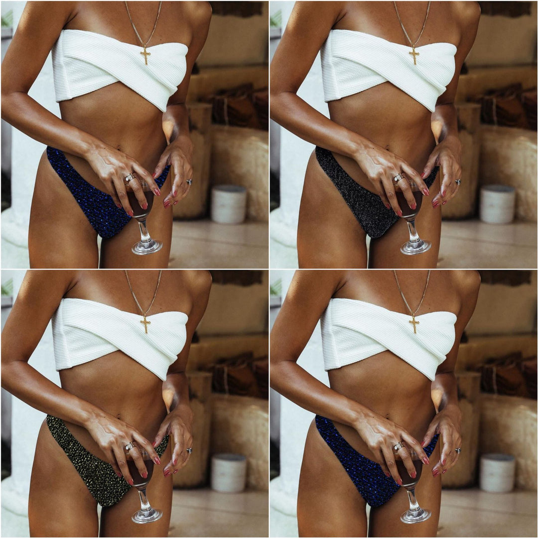 Dame Bandeau-Bikini med eksklusivt glimmerdesign Stilla