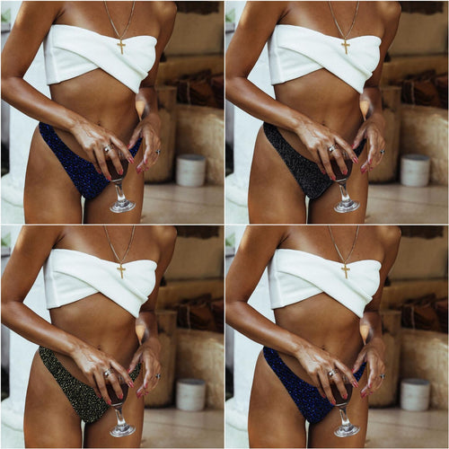 Dame Bandeau-Bikini med eksklusivt glimmerdesign Stilla