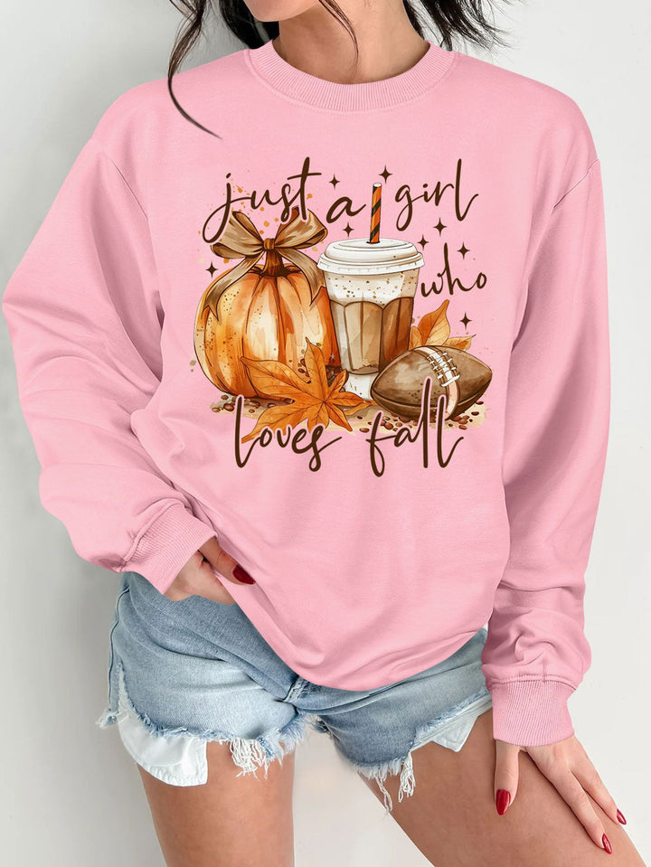 Kvinders sweatshirt med efterårsmotiv og inspirerende print Stilla