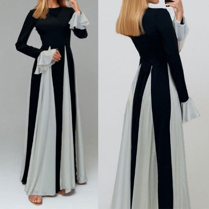 Dame maxikjole med elegante flæsedetaljer Stilla