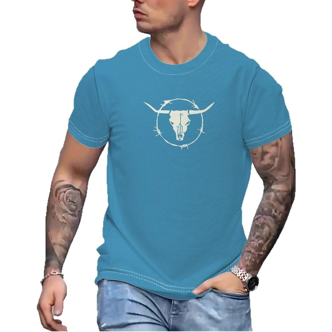 Herren T-shirt med unikt Barbed Wire-motiv og kvalitets bomuldsblanding Stilla