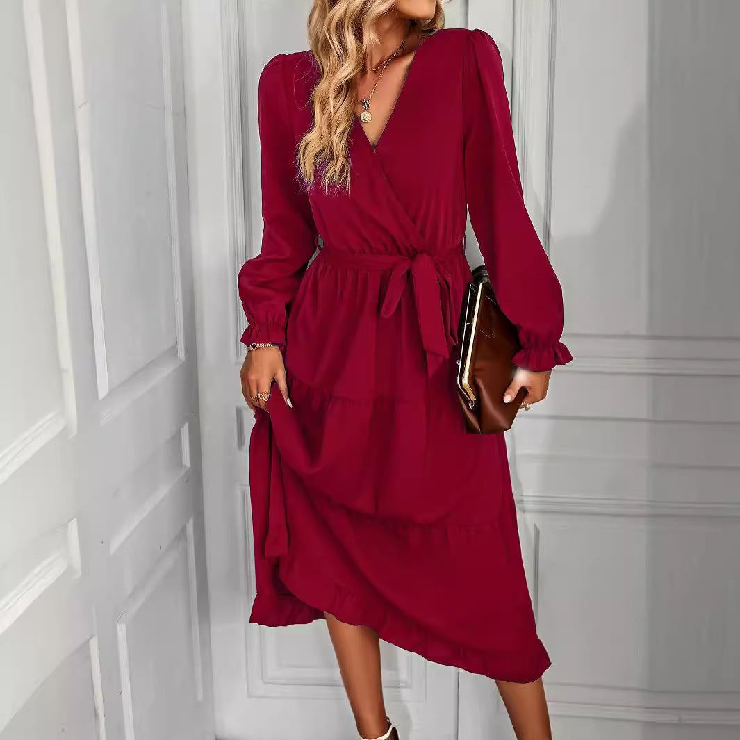 Dame elegant omslagskjorte med flæse detaljer Stilla