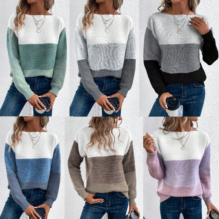 Femme Cozy Farveblok Strikpullover Stilla