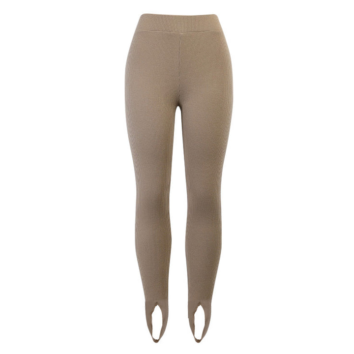 Dame leggings med struktureret ribdesign og høj talje Skovae