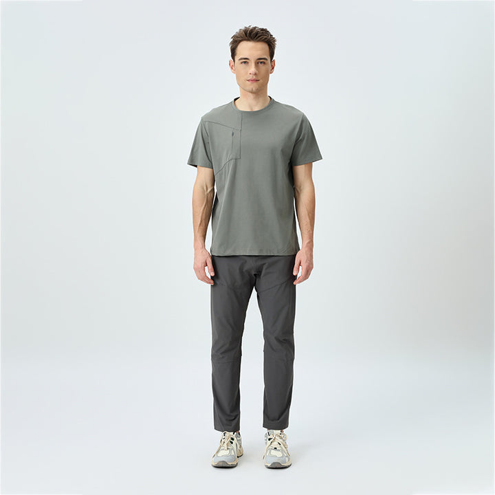 Herrer åndbart sports-T-shirt med praktisk lynlås og sidelomme Stilla
