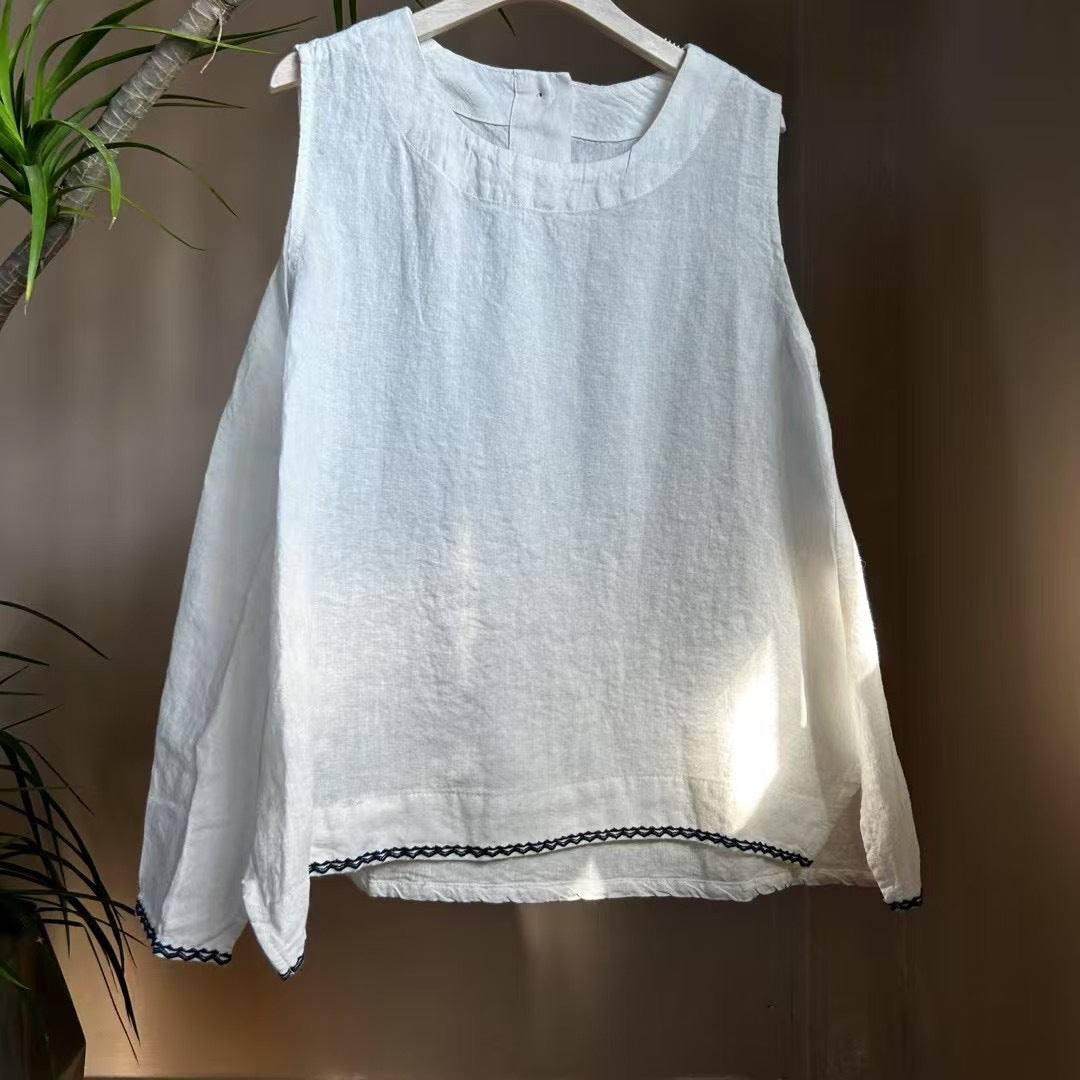 Femme Relaxed Fit Linned Sommer Top Stilla