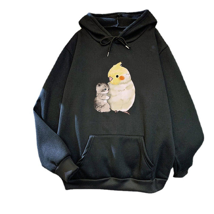 Dame hoodie med dyremotiv Skovae