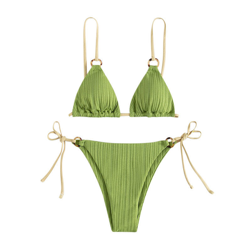 Dame triangel-bikini med luksuriøse ribdetaljer Skovae