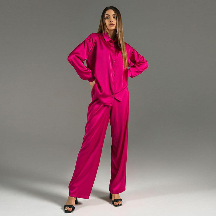 Dame Satin Pyjama-Sæt med moderne snit Stilla