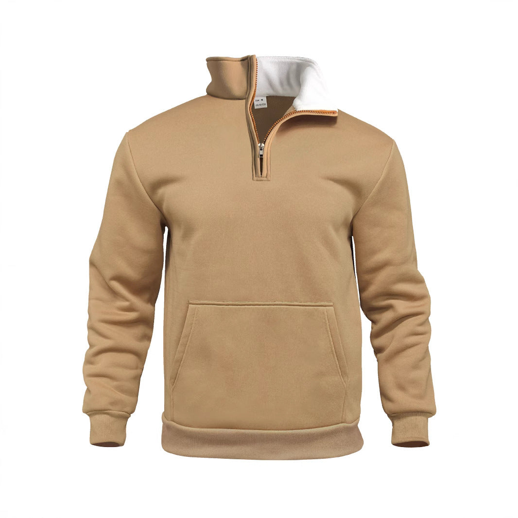 Herrer Sporty Sweater med høj krave og gennemgående lynlås Stilla