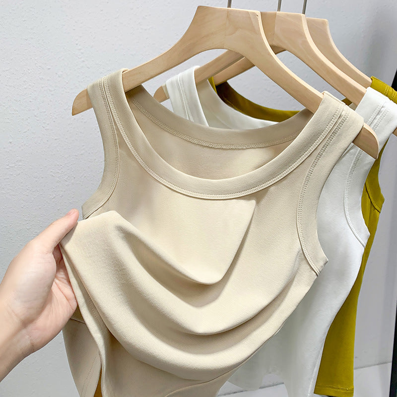 Dame tanktop uden ærmer med raffineret draperingseffekt Stilla