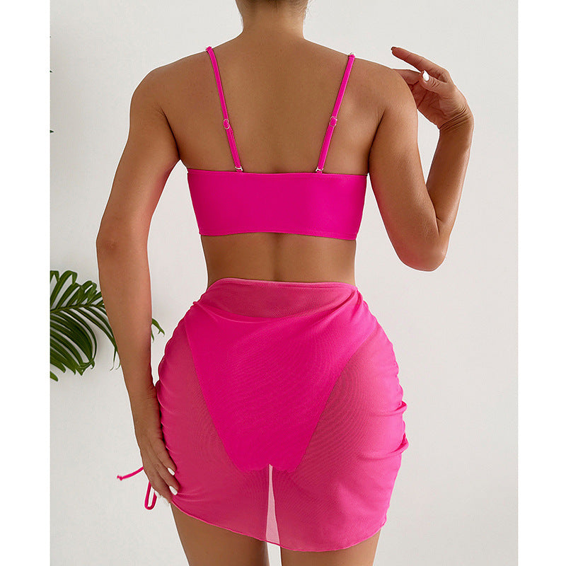 Dame bikini-sæt med elegant bustier og moderigtig nederdel Skovae