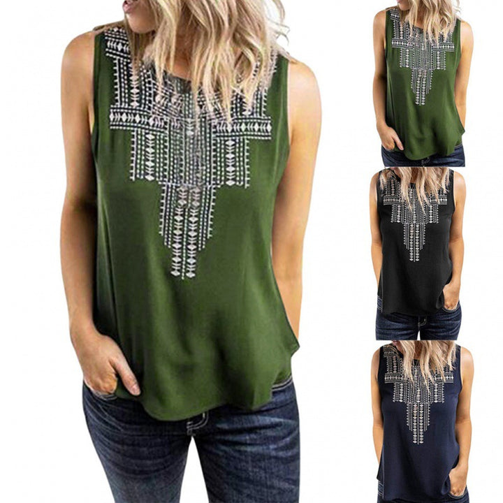 Kvinders tanktop med dekorativ syningsdesign Stilla