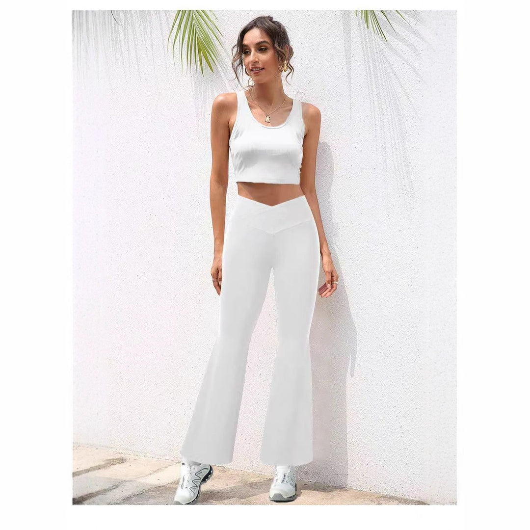 Dame Sporty Crop-Top med løstsiddende leggings Stilla