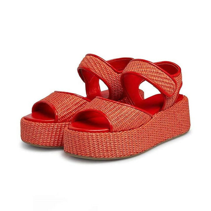 Femme Chunky Flettet Platform Sandaler Stilla